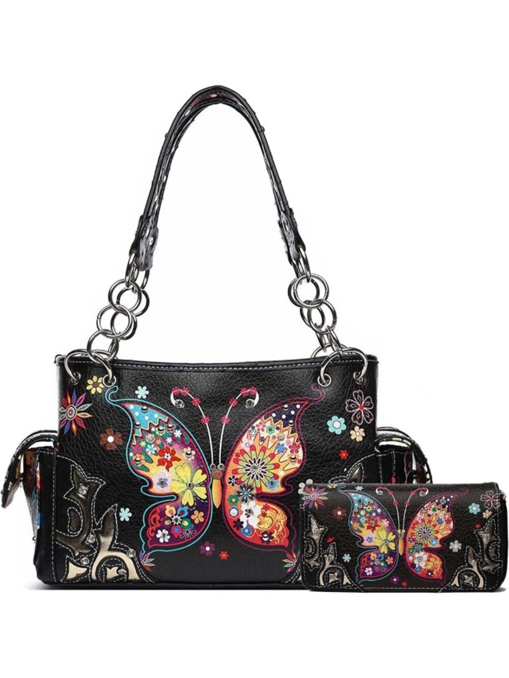 Trendy Butterfly Purse & Wallet Set for Women - Stylish Shoulder Bag Combo